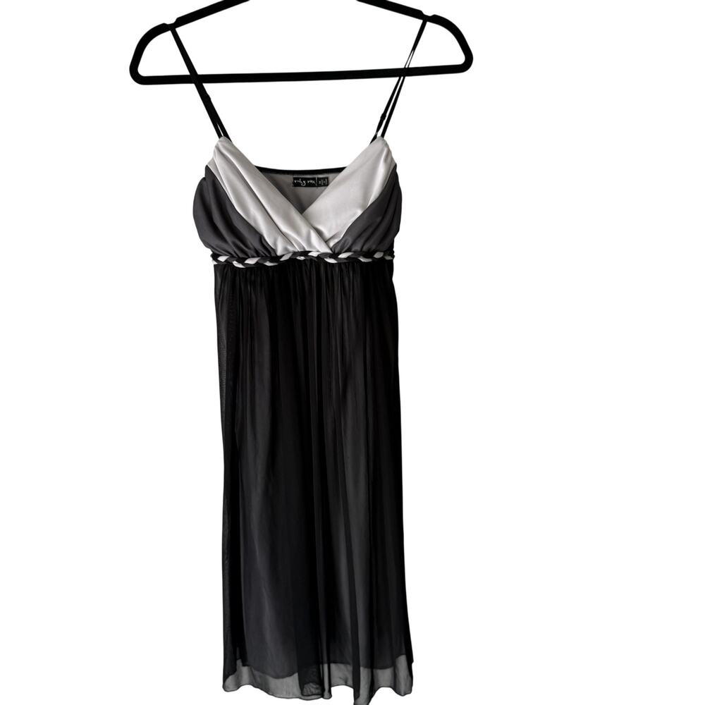 Ruby Rox Y2k Dress Whimsigoth‎ Medium Black Ombre Chiffon Empire Waist Party
